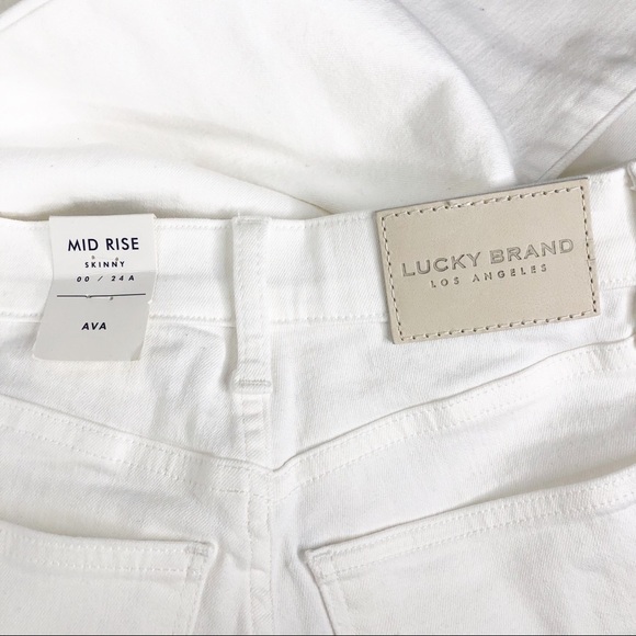 NEW Lucky Brand White Skinny Button Fly Jeans 00/24A - Picture 7 of 10